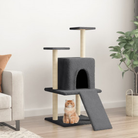 Cat Tree Dark grey Engineered wood, plush, sisal 43.3 i...