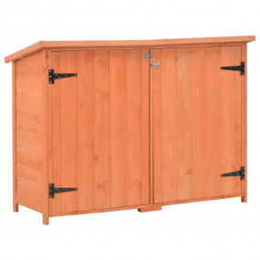 Garden Storage Shed Orange Brown Wood, Plywood