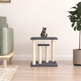 Cat Scratching Post Dark grey Engineered wood, plush, s...