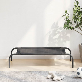Dog Bed Black Textilene and Powder-Coated Steel Small D...