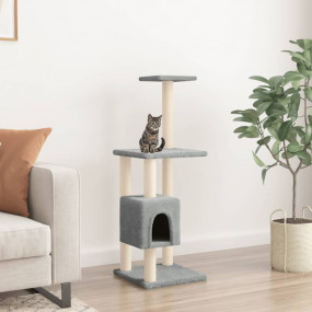 Cat Tree Light grey Engineered wood, plush, sisal 40.9 ...