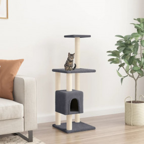 Cat Tree Dark grey Engineered wood, plush, sisal 40.9 i...