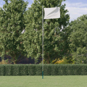 Flagpole Silver Aluminum Adjustable Length-Adjustable F...