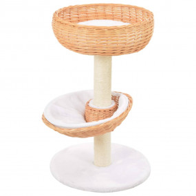 Cat Tree Natural Willow, soft plush, sisal rope Cat Tre...