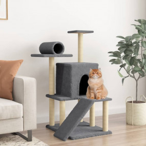 Cat Tree Dark Gray Engineered Wood, Plush, Sisal 43.5 i...