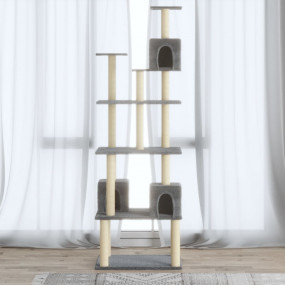 Cat Tree Light Grey Engineered Wood, Plush, Sisal 74.0 ...