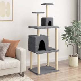 Cat Tree Dark grey Engineered wood 65.7 in Cat Tree Rec...