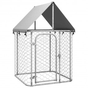 Dog Kennel Silver Galvanized Steel Large Durable Dog Ke...