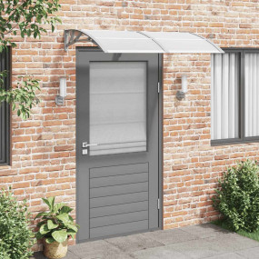 Door Canopy Gray Polycarbonate 59.1x29.5 in Durable Doo...