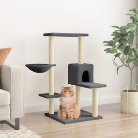 Cat Tree Dark Grey Engineered wood 37.4 in tall Durable
