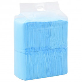 Pet Training Pad Set of 100 Blue and White Non woven fa...