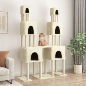 Cat Tree Cream Engineered wood, plush, sisal Extra Tall...