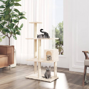 Cat Tree Cream Engineered wood, plush, sisal Built to L...