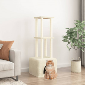 Cat Tree Cream Engineered wood, plush, sisal 52.6 in ta...