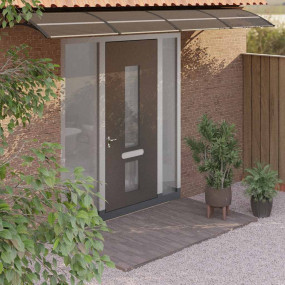 Door Canopy Black Polycarbonate 137.8 x 29.5 in Durable...