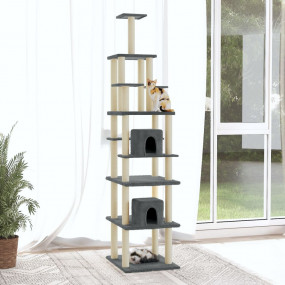 Cat Tree Dark Grey Engineered wood, plush, sisal Large ...