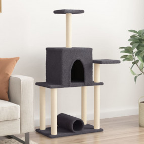 Cat Tree Dark Grey Engineered wood, plush, sisal 48.0 i...