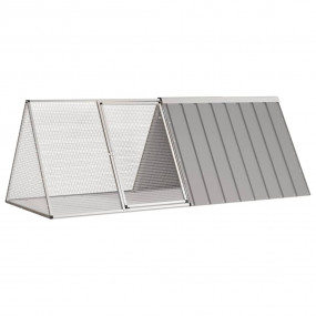 Rabbit Cage Grey Galvanized Steel Large Rabbit Cage Tri...