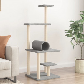 Cat Tree Light grey Engineered wood, plush, sisal 53.5 ...