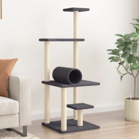 Cat Tree Dark Grey Engineered wood, plush, sisal 53.5 i...