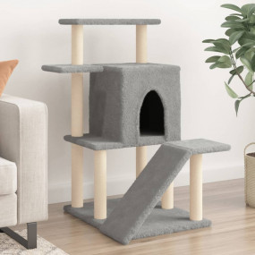 Cat Tree Light grey Engineered wood, Plush, Sisal 38.2 ...