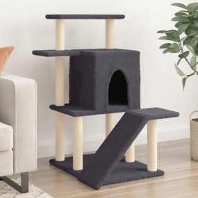 Cat Tree Dark grey Engineered wood 38.2 in tall Modern ...