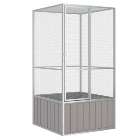 Bird Cage Grey Galvanized Steel Large Bird Cage Rectang...