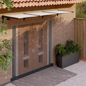 Door Canopy Black Polycarbonate Large Durable Door Cano...