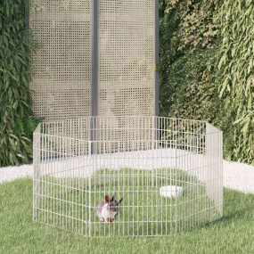 Animal Enclosure Silver Galvanized iron Adjustable size