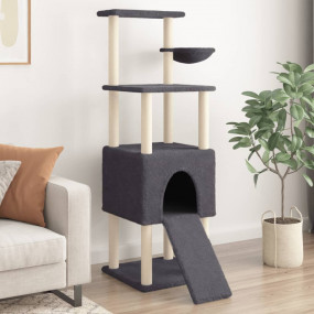 Cat Tree Dark Grey Engineered wood, plush, sisal 60.2 i...