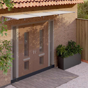 Door Canopy Gray Polycarbonate Large Durable Door Canop...