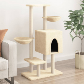 Cat Tree Cream Engineered wood, plush, sisal 46.1 in ta...