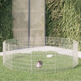 Animal Enclosure Silver Galvanized iron Spacious Collap...