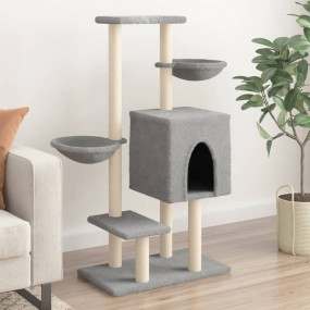 Cat Tree Light grey Engineered wood Large