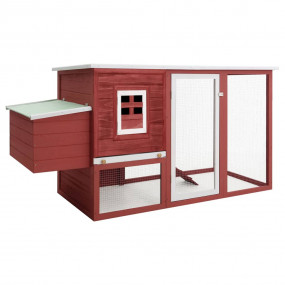 Chicken Coop Red and white Pine wood, Plywood, Iron wir...