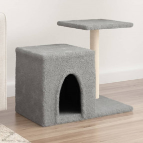 Cat Tree Light grey Wood, plush, sisal 19.9 in tall Dur...