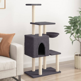 Cat Tree Dark Grey Engineered wood, plush, sisal 51.6 i...