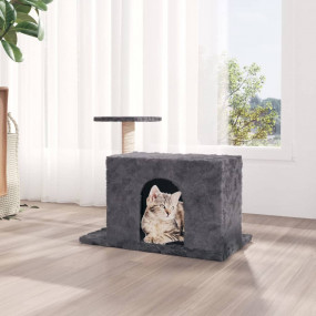 Cat Tree Dark Gray Engineered Wood, Plush, Sisal 20.1 i...