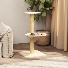 Cat Tree Cream Engineered wood, plush, sisal Standard D...