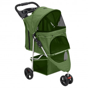 Dog Stroller Green 300D Oxford Fabric, Steel 31.5 x 18....