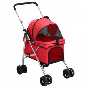 Dog Stroller Red 300D oxford fabric, Steel