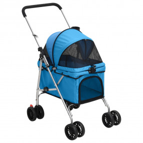 Dog Stroller Blue 300D oxford fabric, steel Medium Fold...