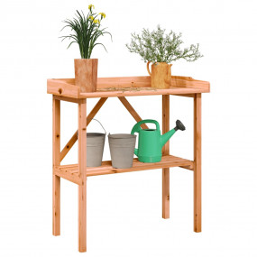 Plant Table Brown Solid firwood Medium Plant Table Rect...