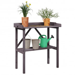 Plant Table Grey Solid firwood Medium Plant Table Recta...