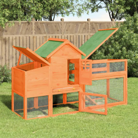 Chicken Coop Brown Solid pine wood, plywood Large Stora...