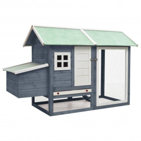 Rabbit Hutch Grey, Green Solid pine wood, Fir wood, Iro...