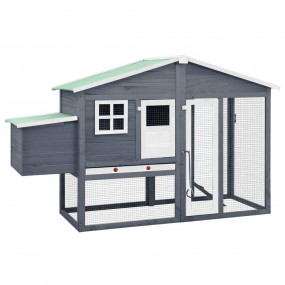 Chicken Coop Grey and White Solid fir wood, plywood, ga...