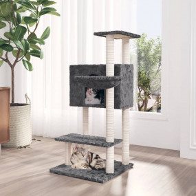Cat Tree Dark grey Engineered wood, plush, sisal Medium...