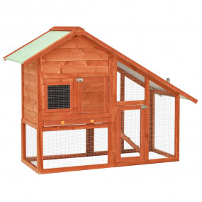 Rabbit Hutch Brown Solid firwood, plywood, steel wire, ...
