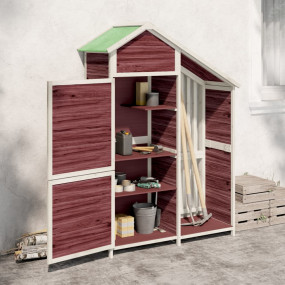 Garden Tool Shed Mocha, White Solid Pine Wood, Plywood ...